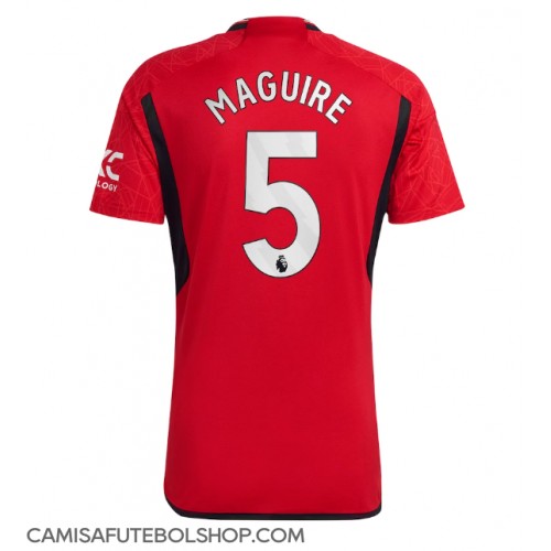 Camisa de time de futebol Manchester United Harry Maguire #5 Replicas 1º Equipamento 2023-24 Manga Curta